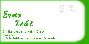 erno kehl business card